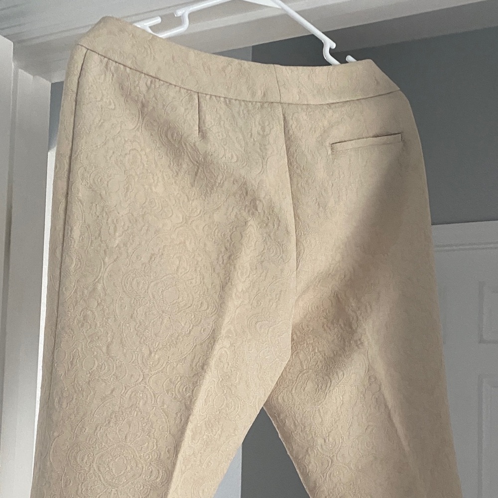 New York & Company Cream Textured Pants